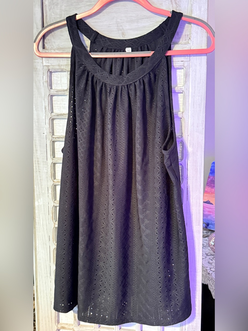 ✨ NWOT BLACK SEE THRU TANK TOP 2XL BEACH SHIRT ✨